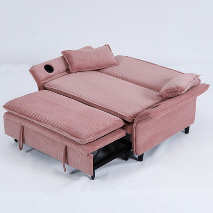 65.74-Inch Letter Striped Fabric Multi-Functional Sofa Bed,Suitable For Bedrooms And Living Rooms