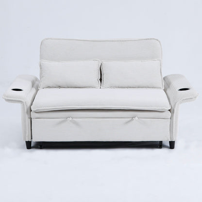 65.74-Inch Letter Striped Fabric Multi-Functional Sofa Bed,Suitable For Bedrooms And Living Rooms