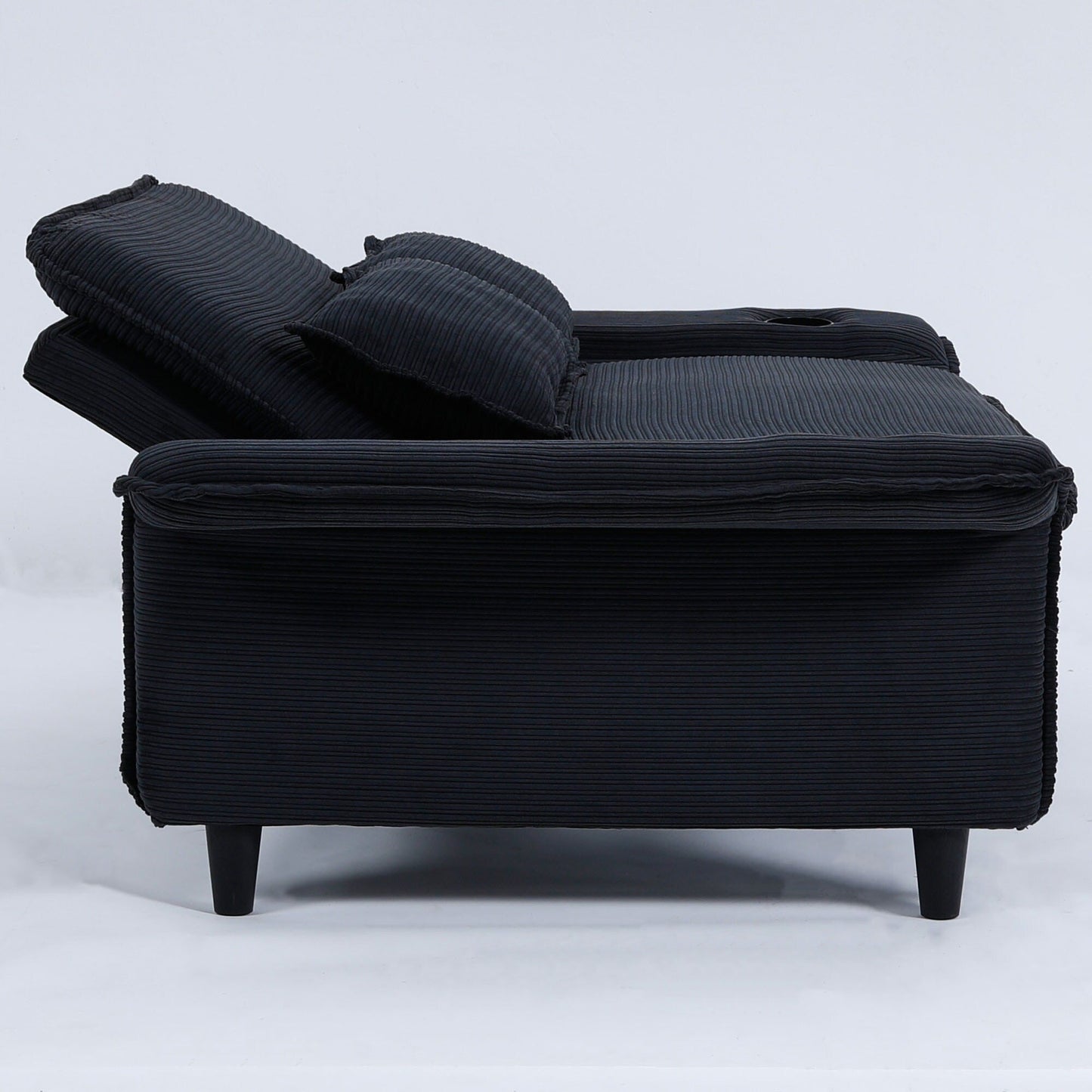 65.74-Inch Letter Striped Fabric Multi-Functional Sofa Bed,Suitable For Bedrooms And Living Rooms