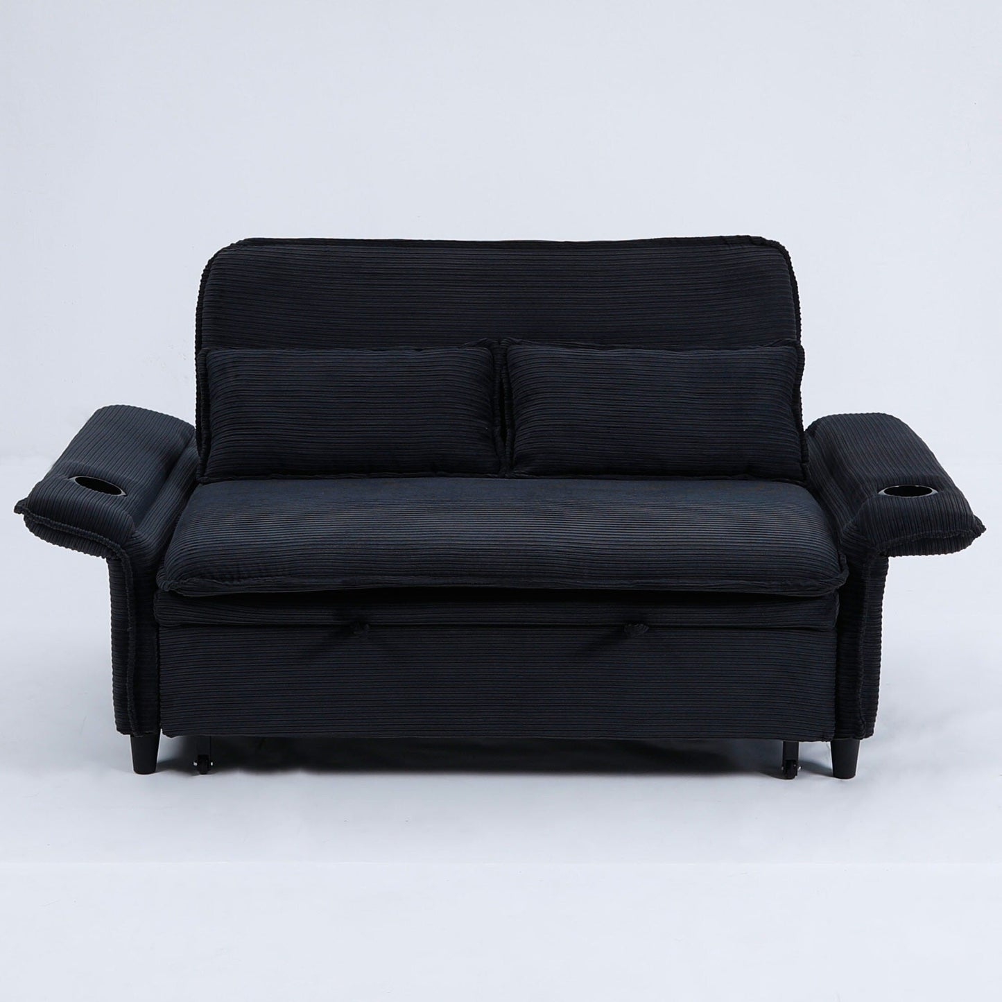65.74-Inch Letter Striped Fabric Multi-Functional Sofa Bed,Suitable For Bedrooms And Living Rooms