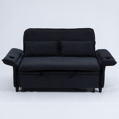 65.74-Inch Letter Striped Fabric Multi-Functional Sofa Bed,Suitable For Bedrooms And Living Rooms