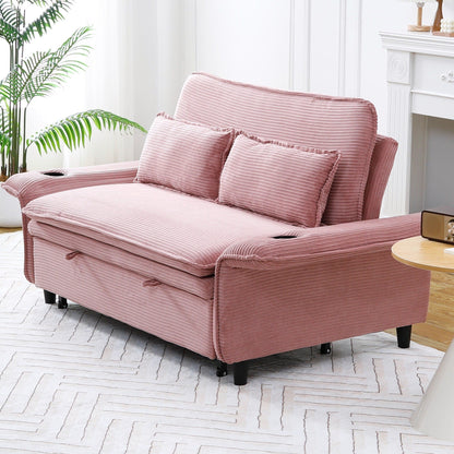 65.74-Inch Letter Striped Fabric Multi-Functional Sofa Bed,Suitable For Bedrooms And Living Rooms