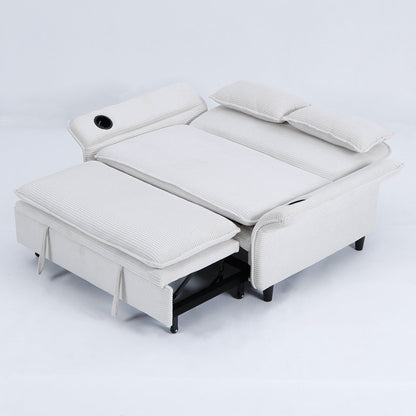 65.74-Inch Letter Striped Fabric Multi-Functional Sofa Bed,Suitable For Bedrooms And Living Rooms