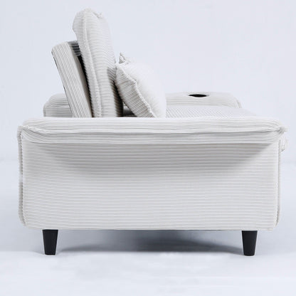 65.74-Inch Letter Striped Fabric Multi-Functional Sofa Bed,Suitable For Bedrooms And Living Rooms