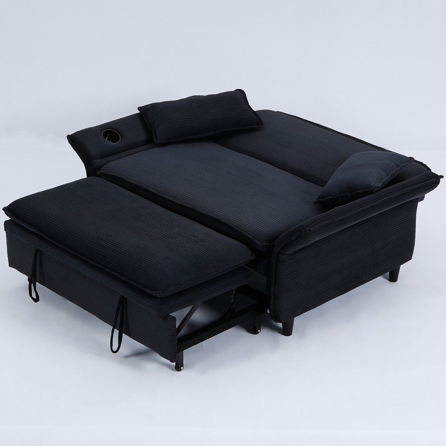 65.74-Inch Letter Striped Fabric Multi-Functional Sofa Bed,Suitable For Bedrooms And Living Rooms