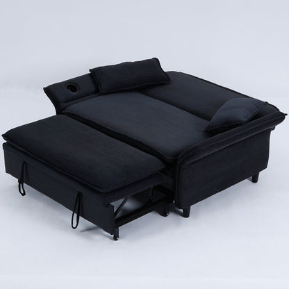 65.74-Inch Letter Striped Fabric Multi-Functional Sofa Bed,Suitable For Bedrooms And Living Rooms