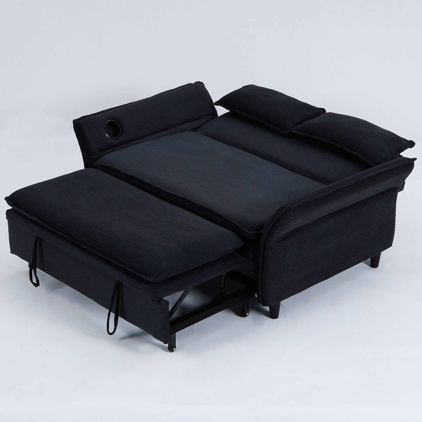 65.74-Inch Letter Striped Fabric Multi-Functional Sofa Bed,Suitable For Bedrooms And Living Rooms