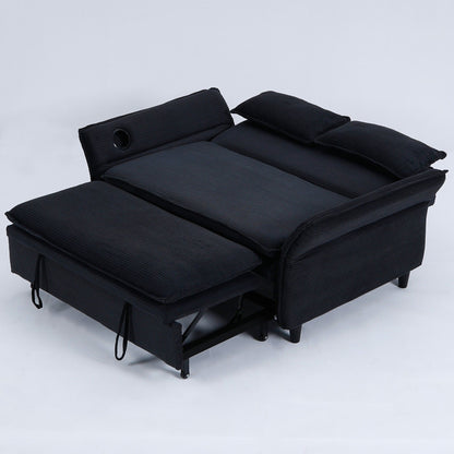 65.74-Inch Letter Striped Fabric Multi-Functional Sofa Bed,Suitable For Bedrooms And Living Rooms