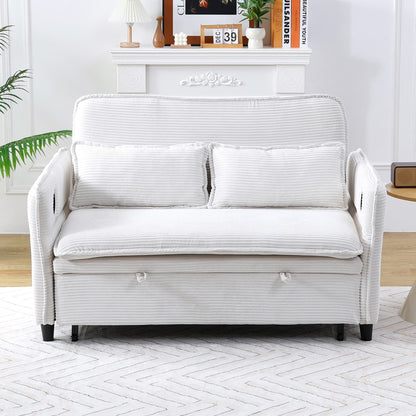 65.74-Inch Letter Striped Fabric Multi-Functional Sofa Bed,Suitable For Bedrooms And Living Rooms