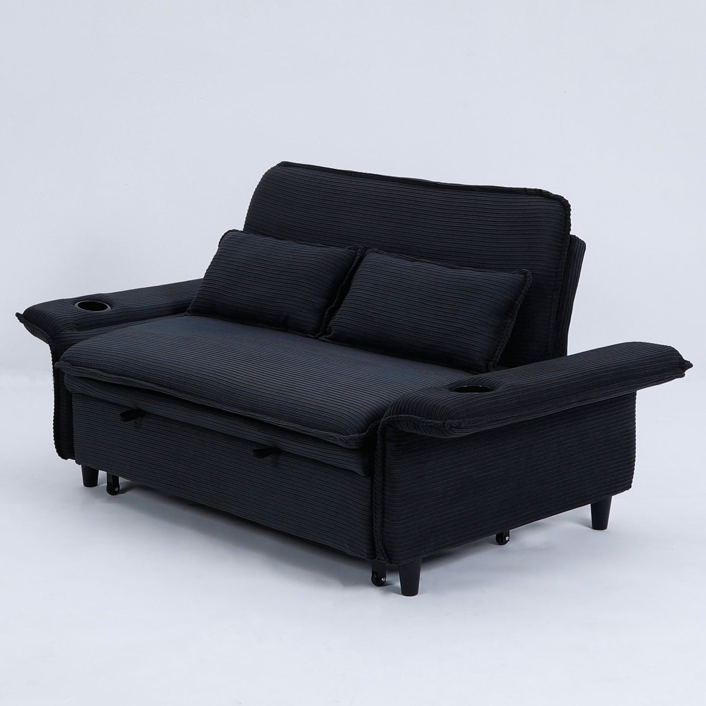 65.74-Inch Letter Striped Fabric Multi-Functional Sofa Bed,Suitable For Bedrooms And Living Rooms