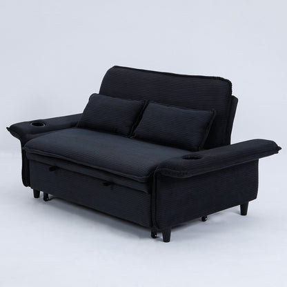 65.74-Inch Letter Striped Fabric Multi-Functional Sofa Bed,Suitable For Bedrooms And Living Rooms