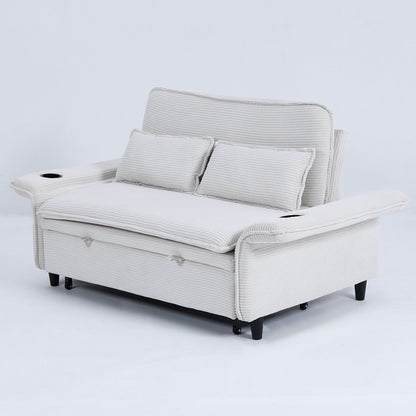 65.74-Inch Letter Striped Fabric Multi-Functional Sofa Bed,Suitable For Bedrooms And Living Rooms