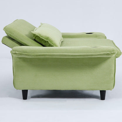 65.74-Inch Letter Striped Fabric Multi-Functional Sofa Bed,Suitable For Bedrooms And Living Rooms