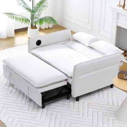 65.74-Inch Letter Striped Fabric Multi-Functional Sofa Bed,Suitable For Bedrooms And Living Rooms
