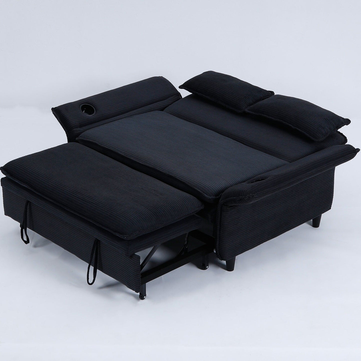 65.74-Inch Letter Striped Fabric Multi-Functional Sofa Bed,Suitable For Bedrooms And Living Rooms
