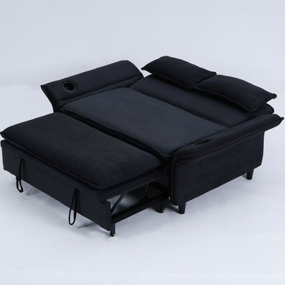 65.74-Inch Letter Striped Fabric Multi-Functional Sofa Bed,Suitable For Bedrooms And Living Rooms