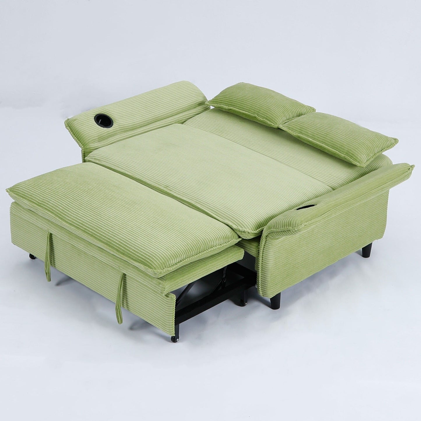 65.74-Inch Letter Striped Fabric Multi-Functional Sofa Bed,Suitable For Bedrooms And Living Rooms