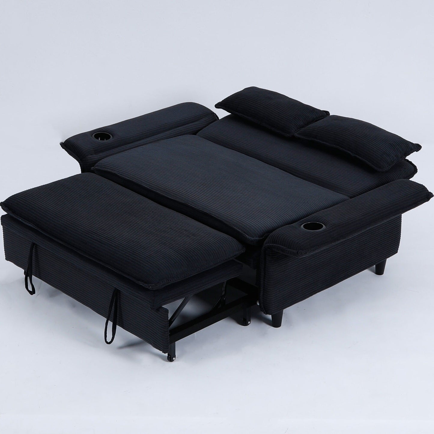 65.74-Inch Letter Striped Fabric Multi-Functional Sofa Bed,Suitable For Bedrooms And Living Rooms
