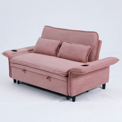 65.74-Inch Letter Striped Fabric Multi-Functional Sofa Bed,Suitable For Bedrooms And Living Rooms