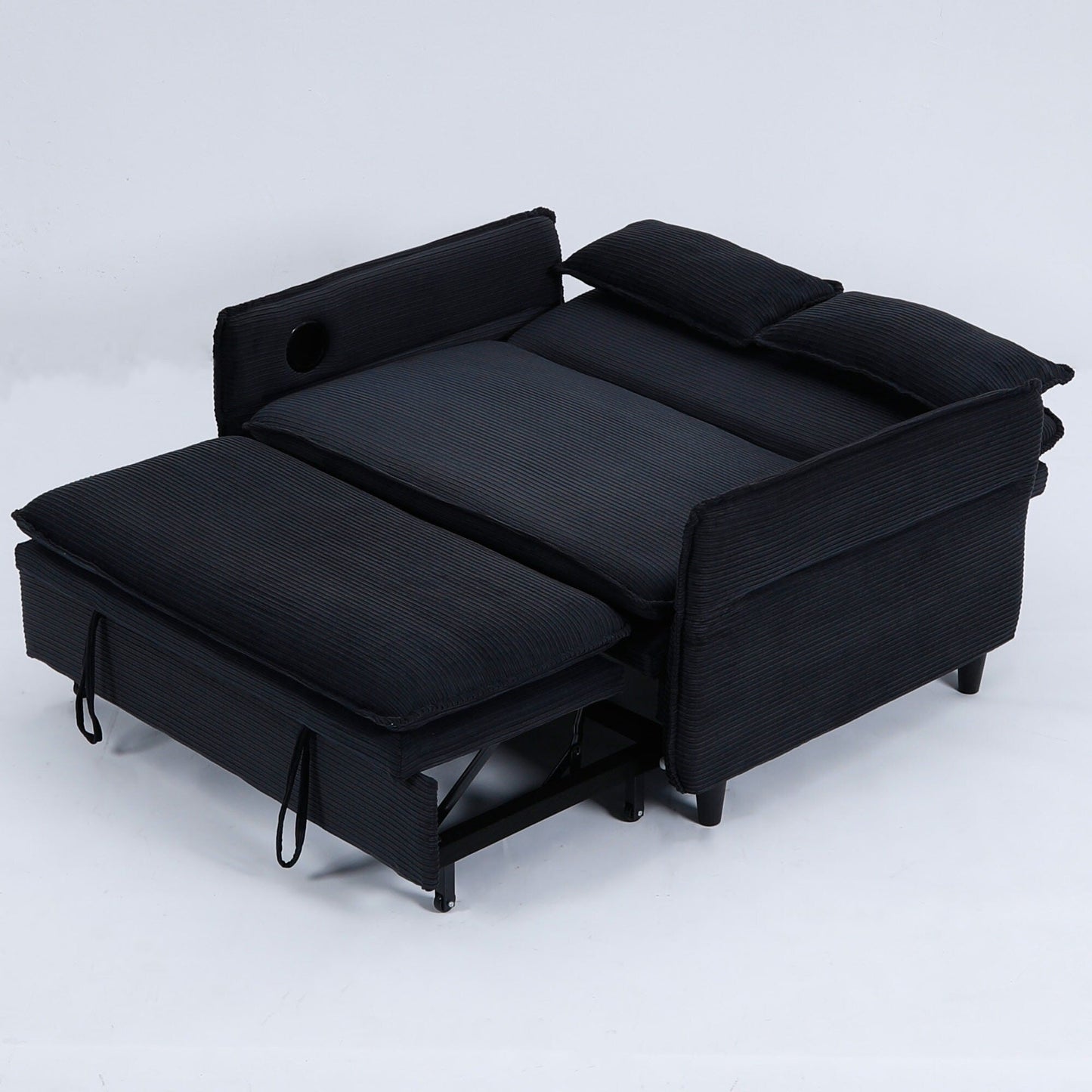 65.74-Inch Letter Striped Fabric Multi-Functional Sofa Bed,Suitable For Bedrooms And Living Rooms