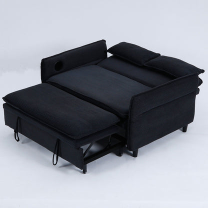 65.74-Inch Letter Striped Fabric Multi-Functional Sofa Bed,Suitable For Bedrooms And Living Rooms