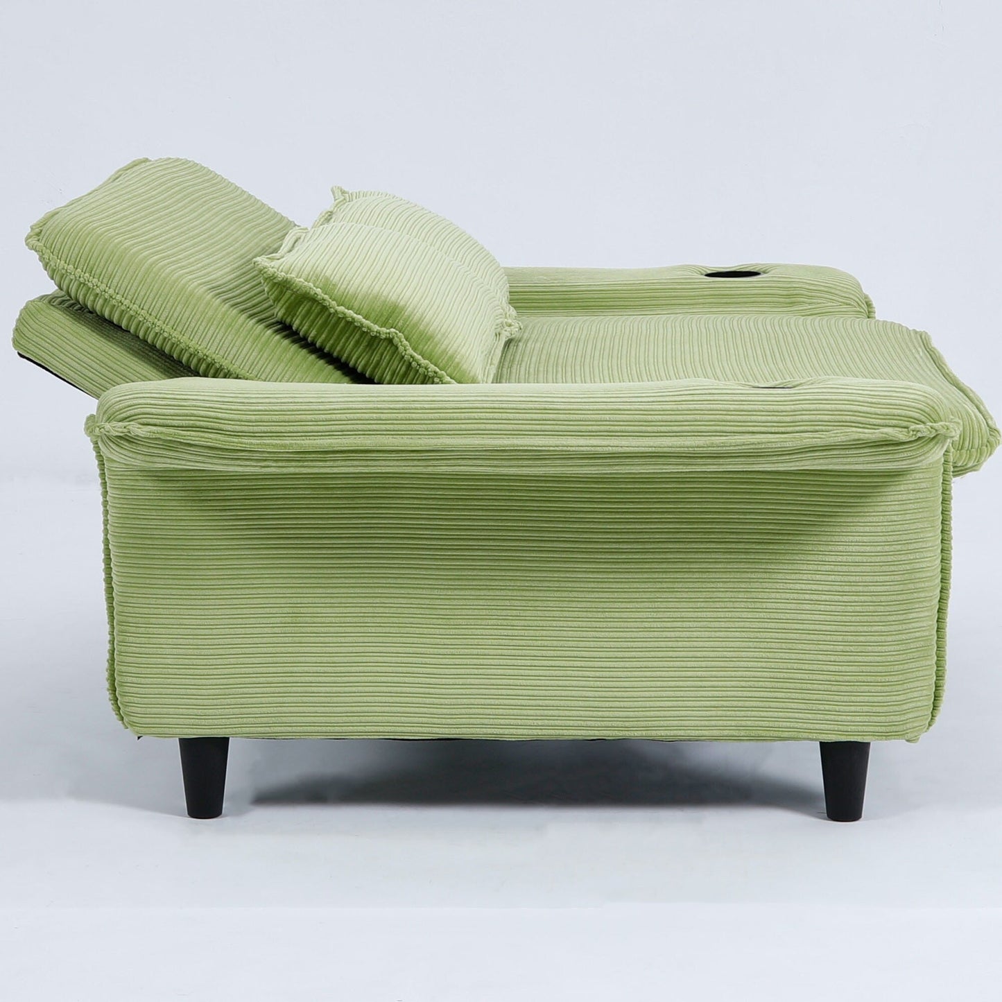65.74-inch pink letter striped fabric multi-functional sofa bed,armrests and backrests are adjustable