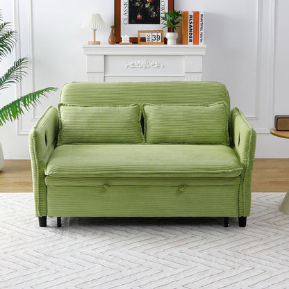 65.74-inch pink letter striped fabric multi-functional sofa bed,armrests and backrests are adjustable