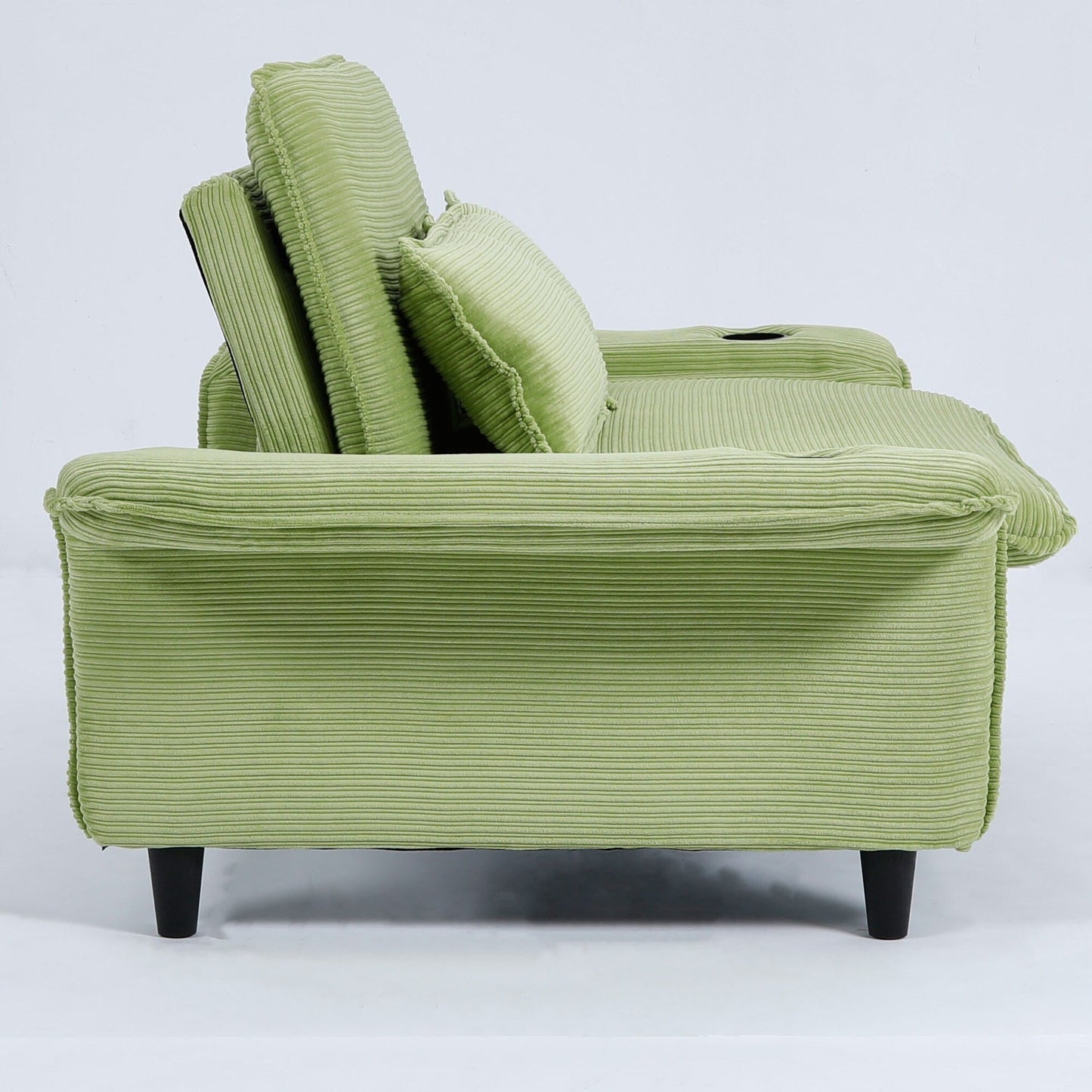 65.74-inch pink letter striped fabric multi-functional sofa bed,armrests and backrests are adjustable