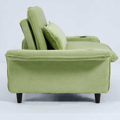 65.74-inch pink letter striped fabric multi-functional sofa bed,armrests and backrests are adjustable