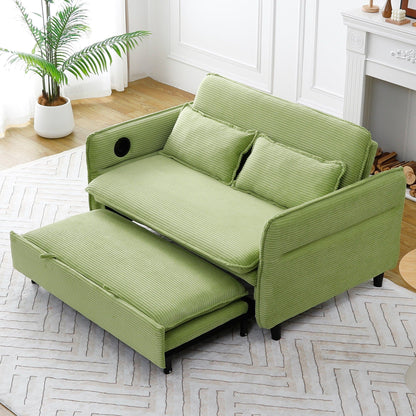 65.74-inch pink letter striped fabric multi-functional sofa bed,armrests and backrests are adjustable