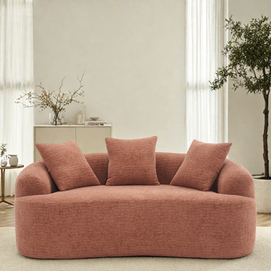 65Chenille 2-Seater Sofa with Easy Assembly, Medium Firm Cushion, and 300 lbs Weight Capacity