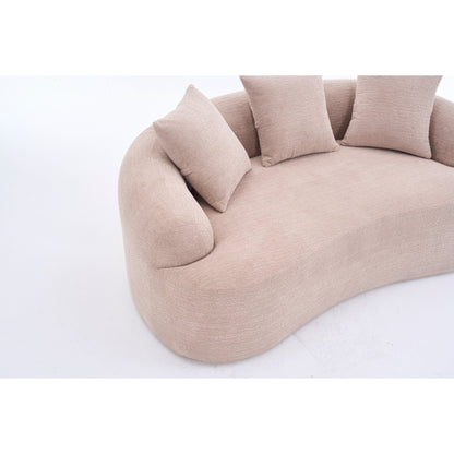 65Chenille 2-Seater Sofa with Easy Assembly, Medium Firm Cushion, and 300 lbs Weight Capacity