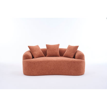 65Chenille 2-Seater Sofa with Easy Assembly, Medium Firm Cushion, and 300 lbs Weight Capacity
