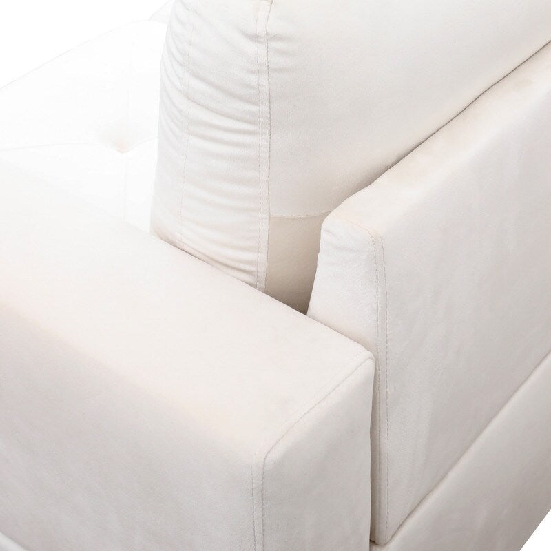 66.5 White Flannel 3-Piece Living Room Sofa Set