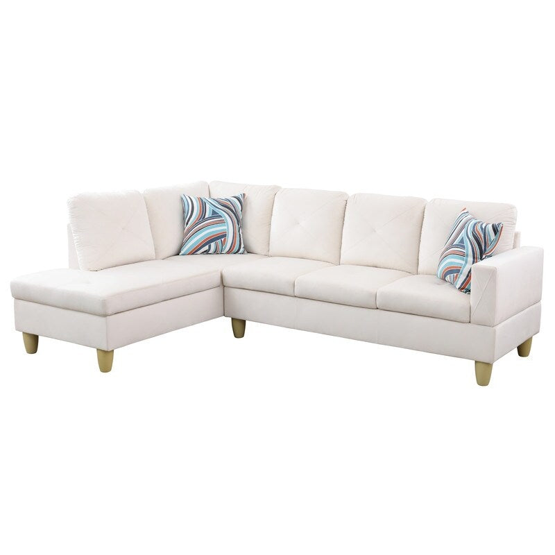 66.5 White Flannel 3-Piece Living Room Sofa Set