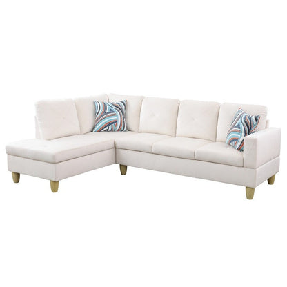 66.5 White Flannel 3-Piece Living Room Sofa Set