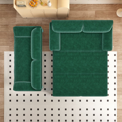 66 Queen Pull Out Sofa Bed, 3-in-1 Convertible Sleeper Sofa with Side Storage,Multi-Functional Velvet Loveseat Bed