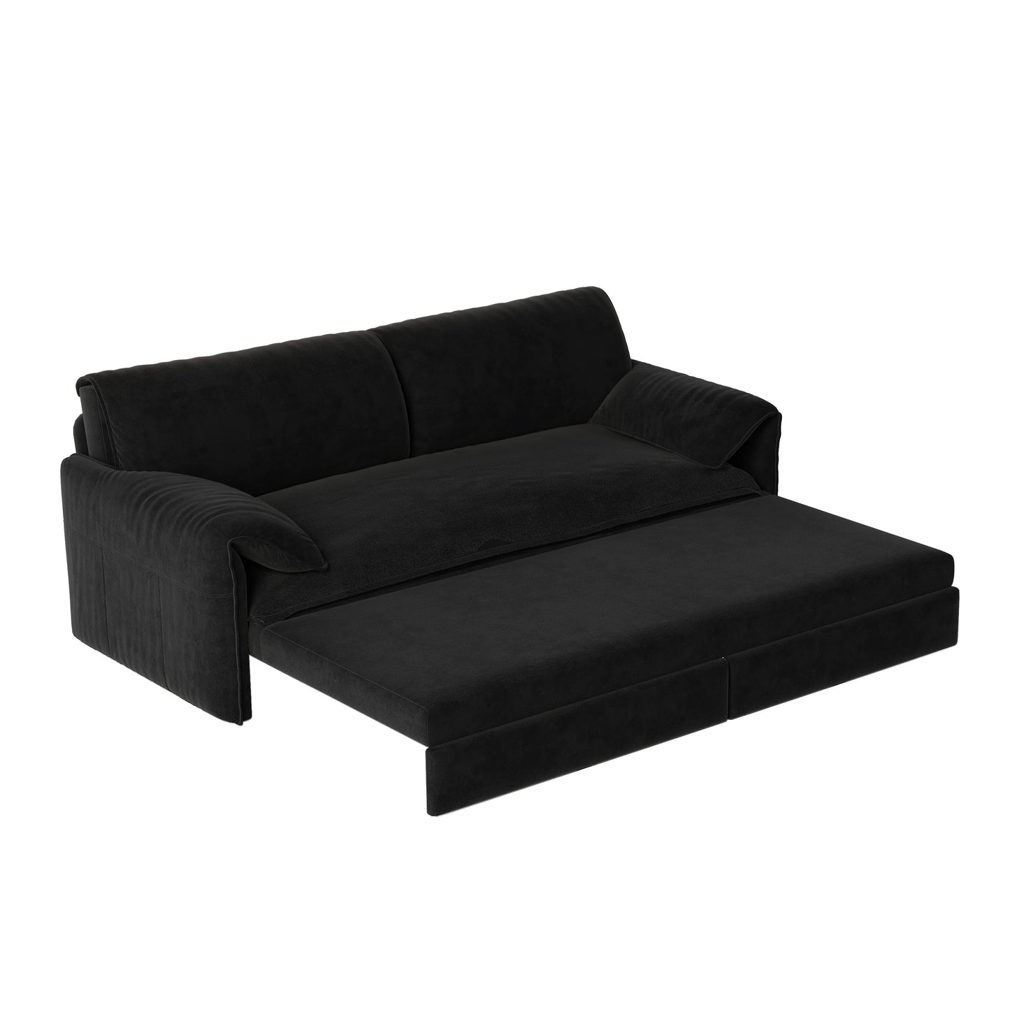 66 Queen Pull Out Sofa Bed, 3-in-1 Convertible Sleeper Sofa with Side Storage,Multi-Functional Velvet Loveseat Bed