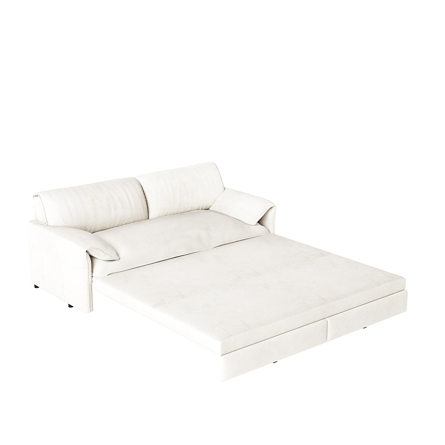 66 Queen Pull Out Sofa Bed, 3-in-1 Convertible Sleeper Sofa with Side Storage,Multi-Functional Velvet Loveseat Bed