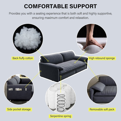 66 Queen Pull Out Sofa Bed, 3-in-1 Convertible Sleeper Sofa with Side Storage,Multi-Functional Velvet Loveseat Bed
