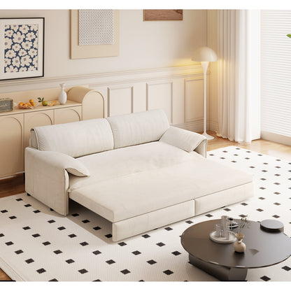 66 Queen Pull Out Sofa Bed, 3-in-1 Convertible Sleeper Sofa with Side Storage,Multi-Functional Velvet Loveseat Bed
