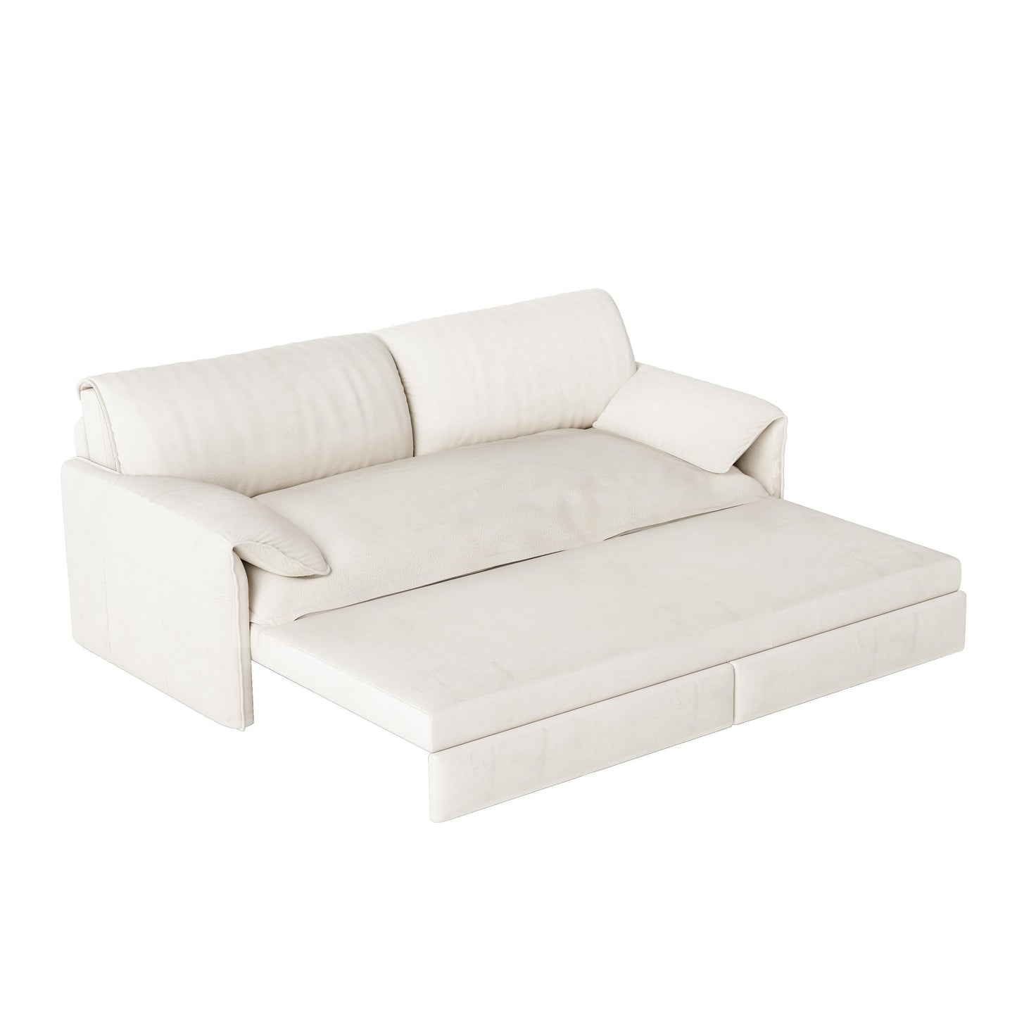 66 Queen Pull Out Sofa Bed, 3-in-1 Convertible Sleeper Sofa with Side Storage,Multi-Functional Velvet Loveseat Bed