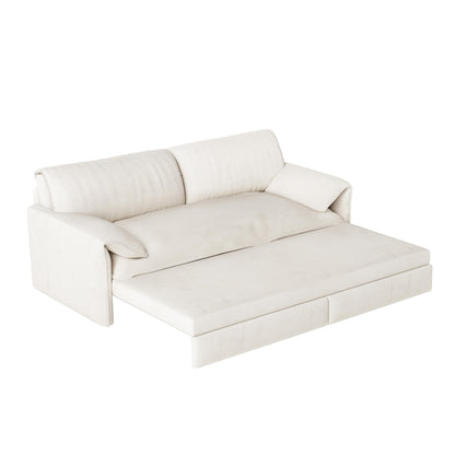 66 Queen Pull Out Sofa Bed, 3-in-1 Convertible Sleeper Sofa with Side Storage,Multi-Functional Velvet Loveseat Bed