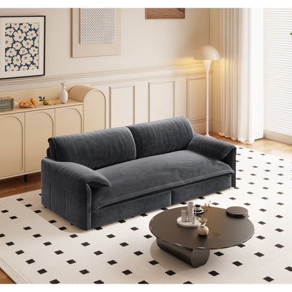 66 Queen Pull Out Sofa Bed, 3-in-1 Convertible Sleeper Sofa with Side Storage,Multi-Functional Velvet Loveseat Bed