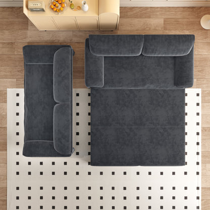 66 Queen Pull Out Sofa Bed, 3-in-1 Convertible Sleeper Sofa with Side Storage,Multi-Functional Velvet Loveseat Bed