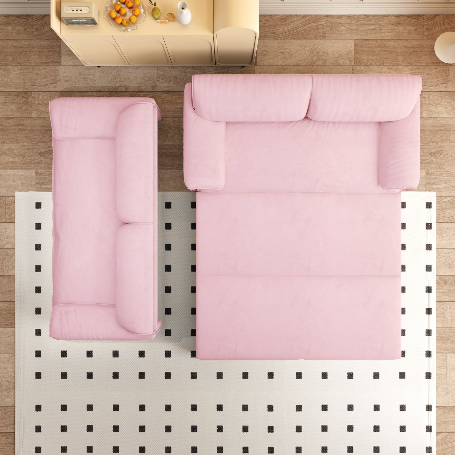 66 Queen Pull Out Sofa Bed, 3-in-1 Convertible Sleeper Sofa with Side Storage,Multi-Functional Velvet Loveseat Bed