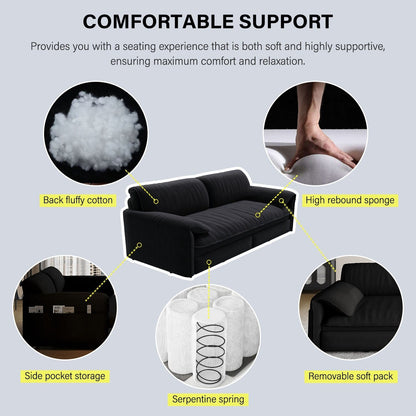 66 Queen Pull Out Sofa Bed, 3-in-1 Convertible Sleeper Sofa with Side Storage,Multi-Functional Velvet Loveseat Bed