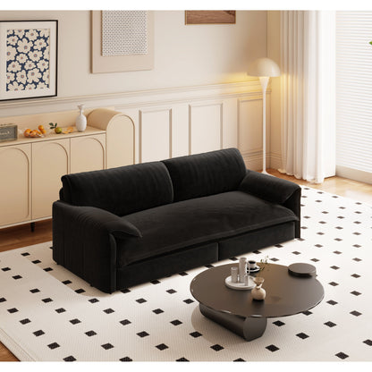 66 Queen Pull Out Sofa Bed, 3-in-1 Convertible Sleeper Sofa with Side Storage,Multi-Functional Velvet Loveseat Bed