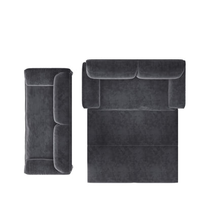 66Velvet 2-Seater Sleeper Sofa with Side Storage for Living Room,Apartment
