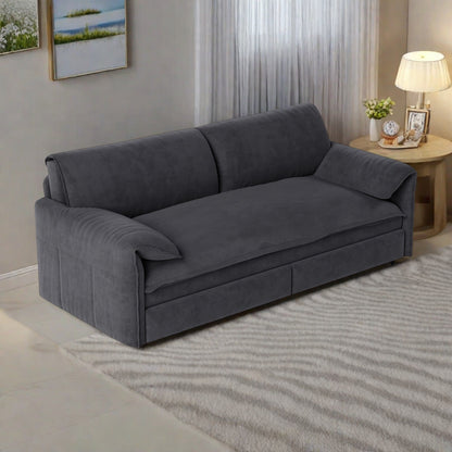 66Velvet 2-Seater Sleeper Sofa with Side Storage for Living Room,Apartment